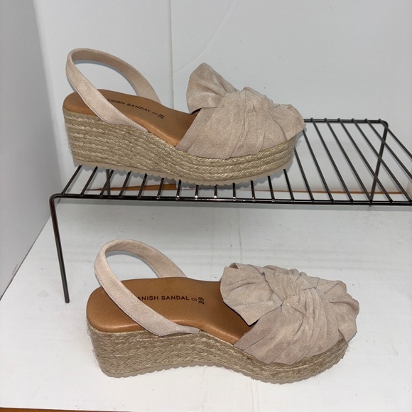 Women’s Knot Espadrille Wedge Ruffle Sandals by Spanish Sandal Co 39 - Picture 2 of 5